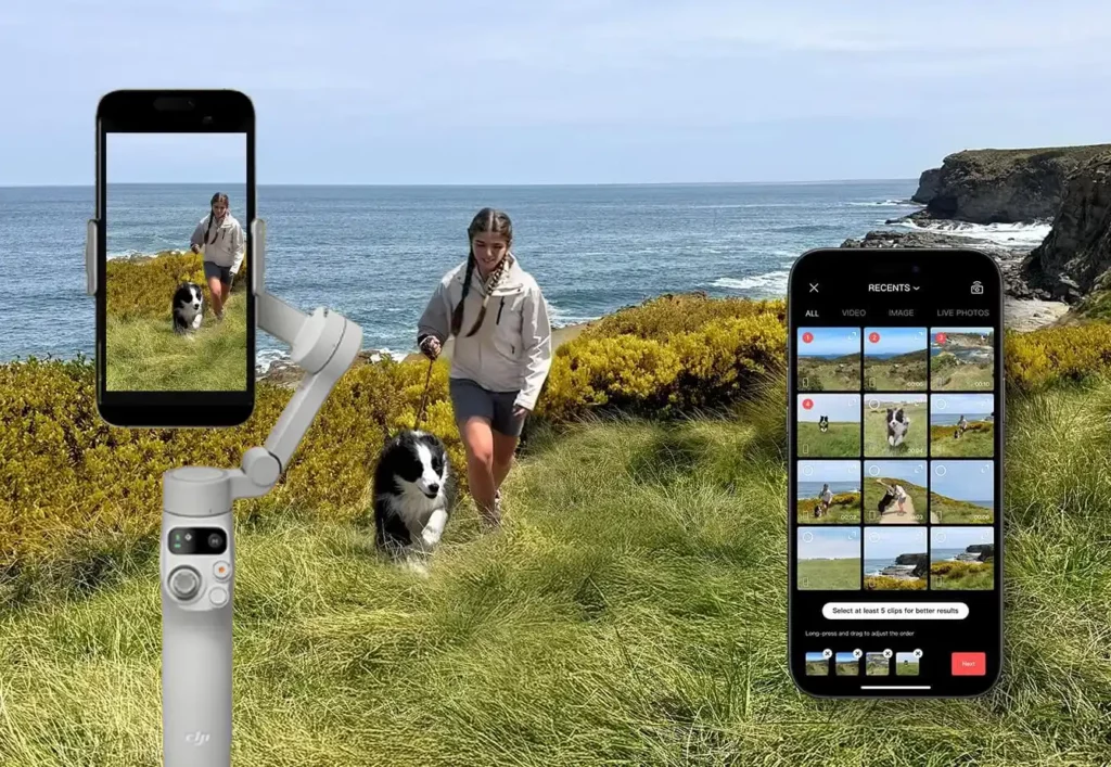 ادیت سریع در گیمبال DJI OSMO MOBILE 7